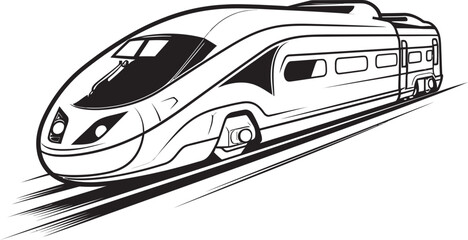 Sonic Surge Iconic Vector Emblem for High Speed Bullet Train Velocity Vanguard Dynamic Black Logo of Bullet Train