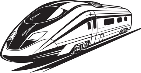 Turbo Transit Sleek Vector Emblem of High Speed Bullet Train Rapid Rail Iconic Black Logo for Bullet Train