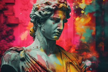 Generative AI picture Abstract modern art sculpture futuristic stylish design