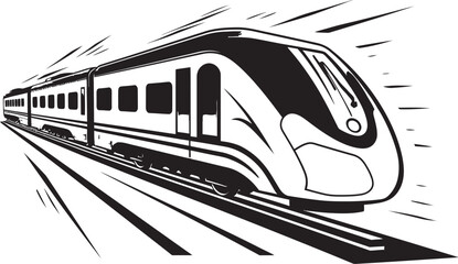 Sonic Surge Streamlined Vector Emblem for High Speed Train Velocity Voyager Dynamic Black Logo for Speedy Train