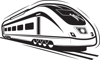 Velocity Venture Emblem of High Speed Bullet Train Sonic Swift Black Logo Design with Bullet Train