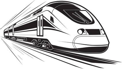 Sonic Speedster Vector Icon Design of Bullet Train Velocity Vista Emblem of High Speed Bullet Train
