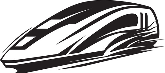 Fleet Flyer Vector Icon of High Speed Train Speedy Streak Emblem Design of Bullet Train