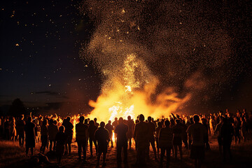 Sacred festival celebration slavic ivana kupala saint john holiday bonfire swimming culture Generative AI