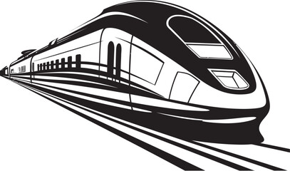 Turbo Transit Sleek Vector Emblem of Speedy Train Fleet Flash Dynamic Black Logo for Bullet Train