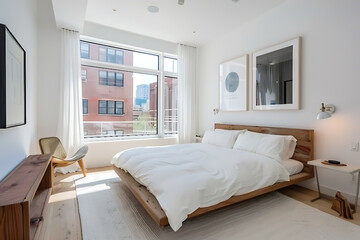 Spacious Bedroom With Large Bed and Window