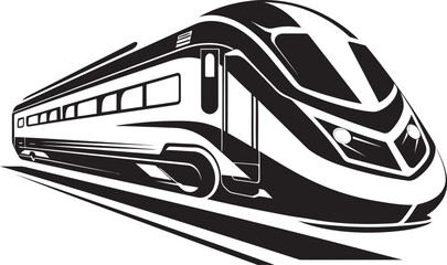 Express Zoom Iconic Emblem Design for Bullet Train Velocity Voyager Sleek Vector Icon of High Speed Train