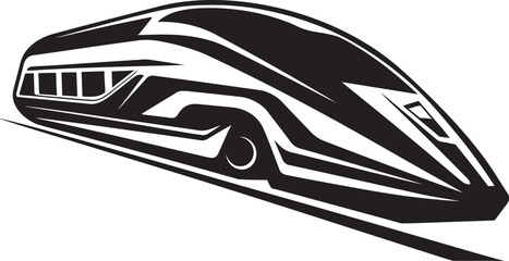 Velocity Voyager Streamlined Emblem Design of Bullet Train Turbo Thrust Iconic Black Logo with High Speed Train