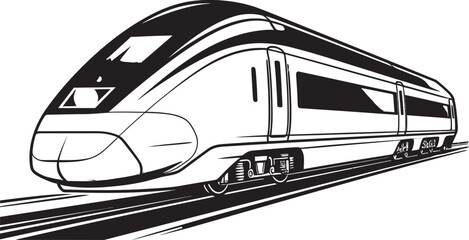 Express Elevate Emblem Design of Bullet Train Speedy Sprinter Black Logo with High Speed Train