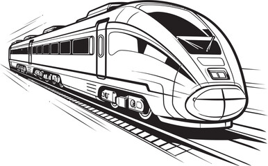 Velocity Voyager Black Logo with High Speed Train Sonic Surge Vector Icon Design of Bullet Train