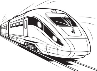 Express Elevate Emblem Design of Bullet Train Speedy Shuttle Black Logo with High Speed Train