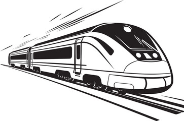 Sonic Swift Black Logo Design with Bullet Train Turbo Transit Vector Icon of High Speed Train