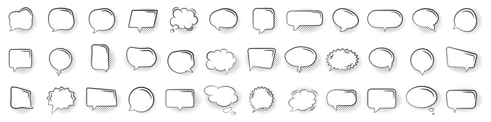 Speech bubble icon set. Comic style. Vector illustration.