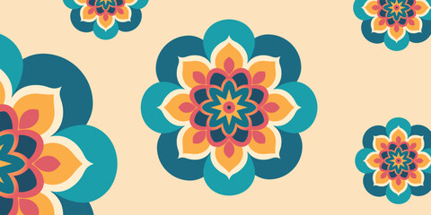Colorful floral mandala background with beautiful decorative flower