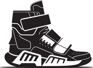 ElectroEdge Iconic Technology Boots Black Logo Icon NanoNimbus Futuristic Hi Tech Boots Black Logo Icon