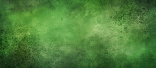Fototapeta premium The green background, resembling a terrestrial plant, is covered in tints and shades with a pattern of electric blue circles. Smoke rises from the grasslike flooring