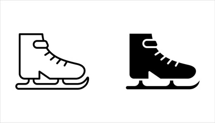 Ice skate icon set. sign for mobile concept and web design on white background