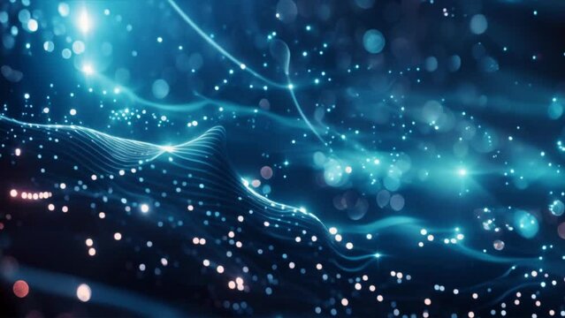 Connecting dots and lines ,Data technology background.	