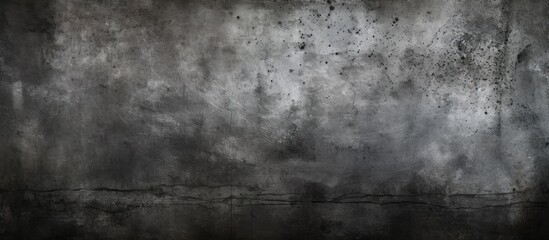 A monochrome photo of a concrete wall with a grey cloudy sky in the background. The pattern of the...