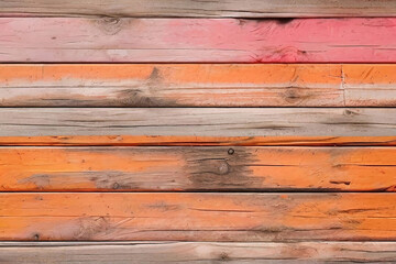 Obraz premium orange and pink and brown and white and dark used outdoor weathered old dirty wood wall wooden plank board texture background