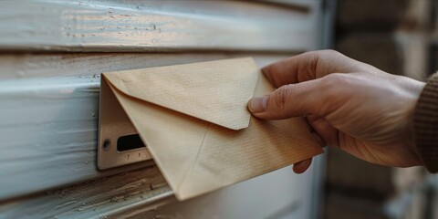 Hand Inserting Envelope in Mail Slot