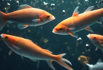 Fotobehang goldfish in aquarium © aimenyounas