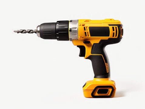 power drill isolated on transparent background, transparency image, removed background