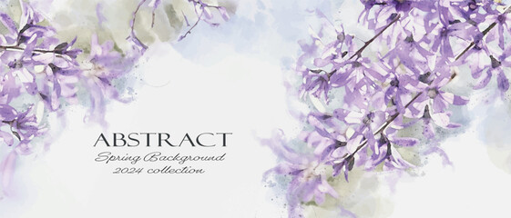 Abstract spring vector background. Purple colors.