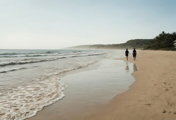 walking on the beach