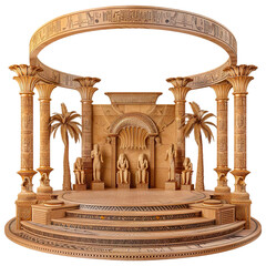 Fototapeta premium A circle stage Egyptian Sands Soiree themed Isolated on transparent background.