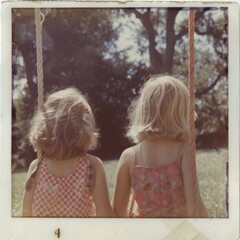 Nostalgic photos of friends from childhood,