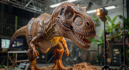 Naklejka premium photorealistic image of a dinosaur 