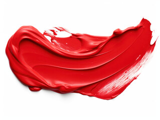 red paint stroke isolated on transparent background, transparency image, removed background