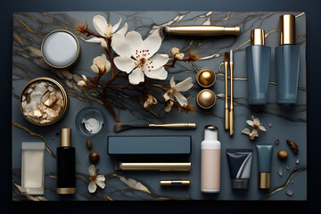 mock up packaging for cosmetic and amenities mood tone board