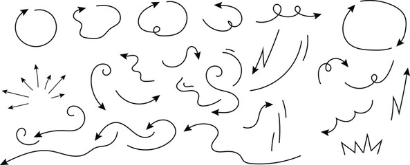 Lines arrow curves for cartoon effect icons. vector Illustration.