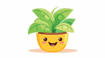 Flat icon A houseplant with a happy face perfect fo