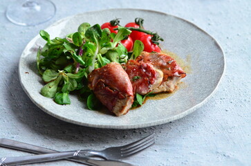 Preparation of Saltimbocca alla Romana
