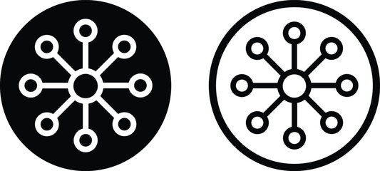 Network connection icon set in two styles isolated on white background . Vector illustration