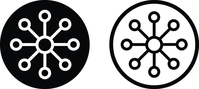 Network connection icon set in two styles isolated on white background . Vector illustration