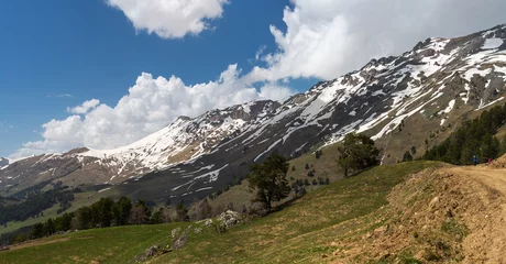 Fotobehang Panoramic view of the Caucasus mountains © gumbao