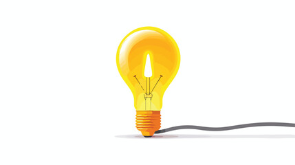 Flat icon A lightbulb with a plug and cord symboliz