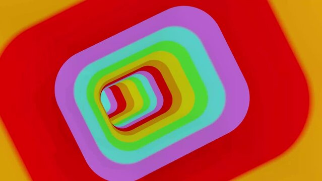 Rectangle rainbow tunnel intro able to loop 