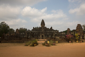 Angkor Wat temple Bakong Cambodia view on a sunny autumn day