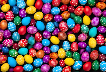 Fototapeta na wymiar Colorful easter eggs. Background with easter eggs