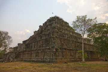 Angkor Wat temple Koh Ker Cambodia view on a cloudy autumn day