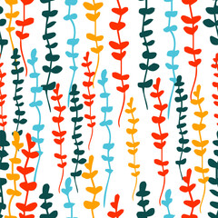 The branches are colored. Seamless background. hand drawing. Not AI, Vector illustration © Мария Неноглядова