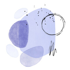 Blue Textured Watercolor Spots 