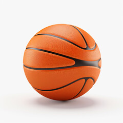 Obraz premium a basketball on isolated white background, fully detailed сreated with Generative Ai