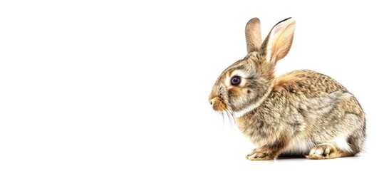 Obraz premium Bunny rabbit sitting in front of white background