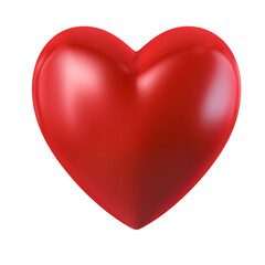 Red heart isolated on transparent background